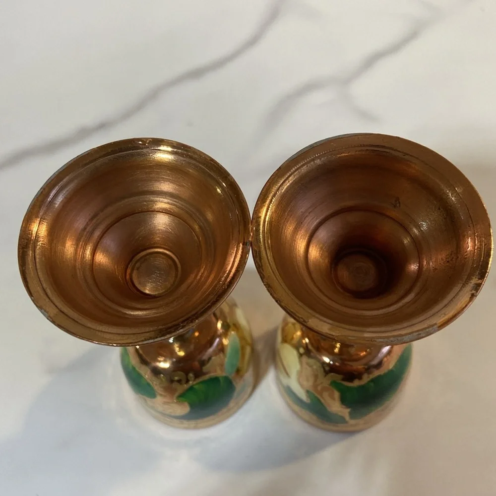 Shot Glasses 2Pcs Mini Copper Goblet Vintage Metal Wine Cup Retro Small Goblet